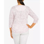 Petite Classics Floral Jacquard Butterfly Knit Top with Necklace
