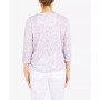 Petite Classics Floral Jacquard Butterfly Knit Top with Necklace