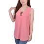 Petite Size Sleeveless Ribbed Top with Triple Rings