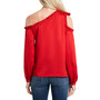 Women's Ruffled One-Shoulder Long Sleeve Bow Blouse