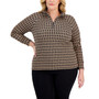 Plus Size Mock-Neck Half-Zip Top