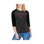 Women's Charcoal and Black Houston Rockets Wordmark Logo Performance 3/4-Sleeve Raglan T-shirt