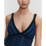 Women's Lurex Geometric Openwork Top