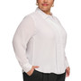 Plus Size Pleat-Front Point-Collar Shirt