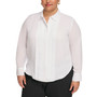Plus Size Pleat-Front Point-Collar Shirt