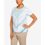 Petite Coconut Grove Tie Dye Geo Short Sleeve Top