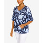 Women's Mixed Batik Floral Top