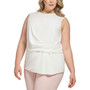 Plus Size Scoop-Neck Draped-Front Sleeveless Blouse