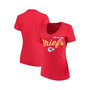 Women's Red Kansas City Chiefs Post Season V-Neck T-shirt