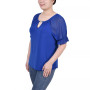 Petite Short Ruffle Sleeve Rhinestones Top