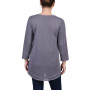 Petite 3/4 Sleeve V-neck Top