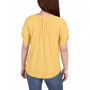 Petite Size Short Sleeve Round Neck Henley Top