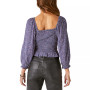 Women's Floral-Print Smocked Button-Front Top