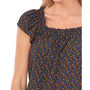 Women's Ruffled Square-Neckline Floral Blouse