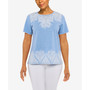 Women's Medallion Burnout Crew Neck Top
