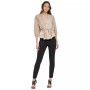 Women's V-Neck 3/4-Sleeve Button-Front Blouse