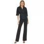 Women's V-Neck 3/4-Sleeve Button-Front Blouse
