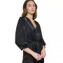 Women's V-Neck 3/4-Sleeve Button-Front Blouse