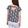 Petite Size Short Flutter Sleeve Top with Studded Neckline