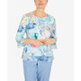 Petite Set Sail Underwater Fish 3/4 Sleeve Top