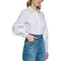 Women's Cotton Poplin Imitation Pearl Blouse