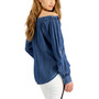 Women's Off-The-Shoulder Chambray Top