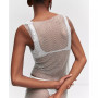 Women's Crystal Detail Mesh Top