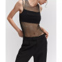 Women's Crystal Detail Mesh Top