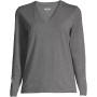 Women's Tall Relaxed Supima Cotton Long Sleeve V-Neck T-Shirt