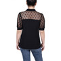 Petite Short Sleeve Dotted Mesh Top