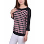 Petite Contrast Band Tunic with Sleeve Cut-outs