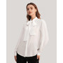 Classic Bow Tie Silk Blouse for Women