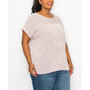 Plus Size Yoke Dolman Rolled Sleeve Top