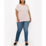Plus Size Yoke Dolman Rolled Sleeve Top