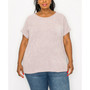 Plus Size Yoke Dolman Rolled Sleeve Top