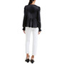 Women's Long-Sleeve Satin V-Neck Top
