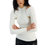 Women's Mock-Neck Cutout Ribbed Top