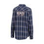Women's Navy Chicago Bears Button-Up Plaid Long Sleeve Shirt