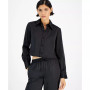 Women's Cropped Button-Front Long-Sleeve Blouse, Created for Macy's
