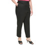Plus Size Cuffed Linen Straight-Leg Ankle Pants