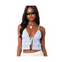 Women's Candy Cotton Tie Front Tank Top