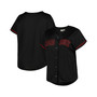 Women's Black Boston Red Sox Plus Size Pop Fashion Button-Up Jersey