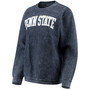 Women's Navy Penn State Nittany Lions Comfy Cord Vintage-Like Wash Basic Arch Pullover Sweatshirt