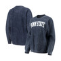 Women's Navy Penn State Nittany Lions Comfy Cord Vintage-Like Wash Basic Arch Pullover Sweatshirt