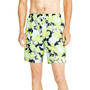 Men's 8" Hibiscus-Print Elastic-Waist Swim Trunks