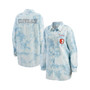 Women's Denim Cleveland Browns Chambray Acid-Washed Long Sleeve Button-Up Shirt