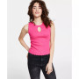 Women's Sleeveless Ribbed Cropped Keyhole-Cutout Sweater, Created for Macy's