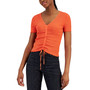 Women's Cinched V-Neck Knit Top