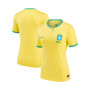 Women's Yellow Brazil National Team 2022/23 Home Breathe Stadium Replica Blank Jersey