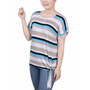 Petite Size Short Sleeve Tie Front Top
